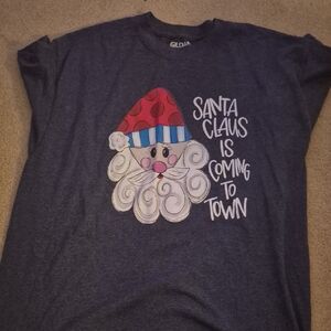 Gildan Navy Blue Santa Claus Short Sleeve Tee